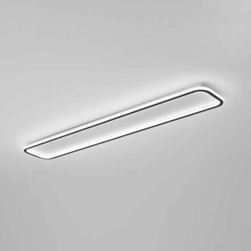 Metal Square Shade Flush Ceiling Light Modern Style 1 Light Flush Mount Fixture in White