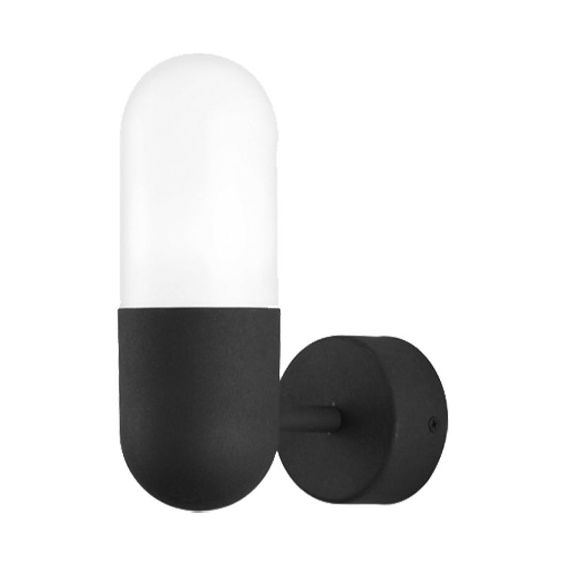 Capsule de pared de metal Luz posmoderna 1 luz negra/gris/blanca luz montada para el dormitorio