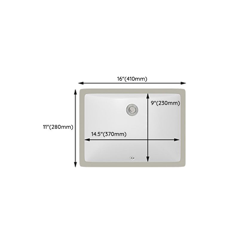 Modern White Bathroom Sink Porcelain Trough Bathroom Sink with Faucet