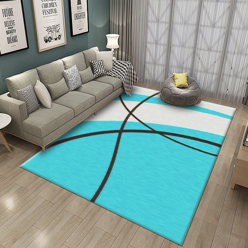 Modern Abstract Watercolor Rug Multi-Color Synthetics Rug Washable Anti-Slip Stain Resistant Area Carpet for Home