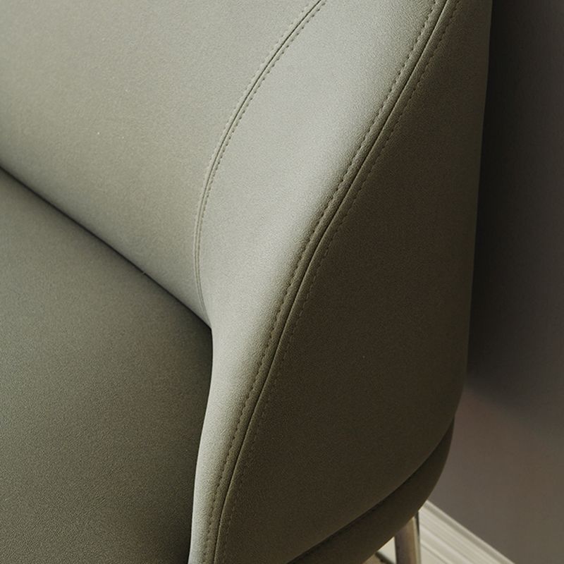 Modern 2/3-seater Settee Faux Leather Stain Resistant Sofa with Metal Legs