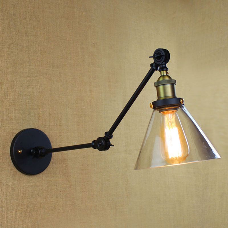 Kegelglas Wandleuchte Leuchten amerikanische Industriestil 1 Lichtwandlampe