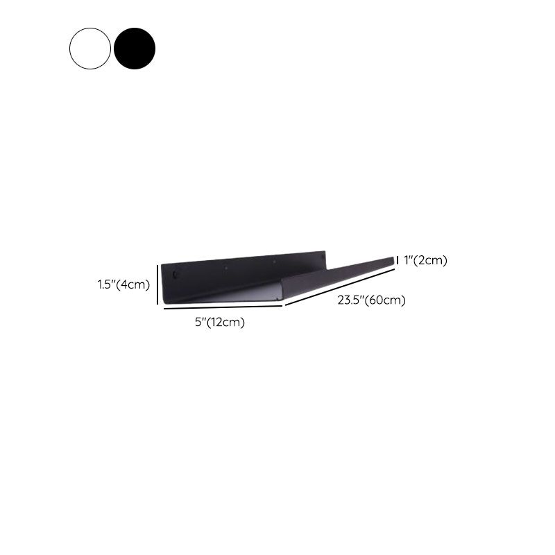 Metal Floating Bookcase Industrial Closed Back Bookshelf with Shelves