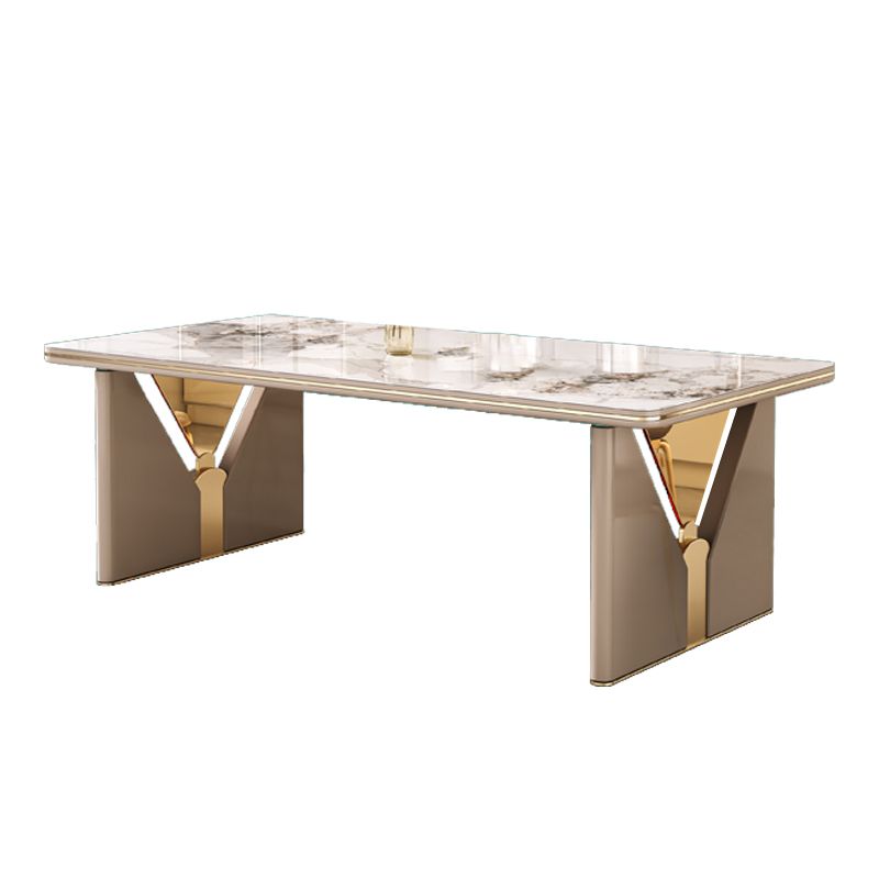 High Gloss White Dining Table Set 1/4/5/7 Pieces Stone Dinette Set for Kitchen