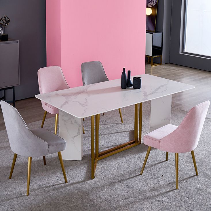 Muebles de piedra de mesa de comedor de rectángulo de lujo tradicional para el comedor