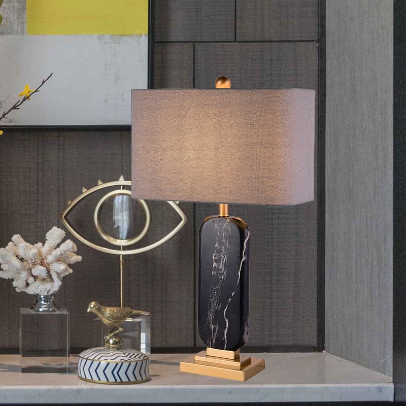 1 Kopf schattierte Aufgabenbeleuchtung zeitgenössischer Stoff kleine Schreibtischlampe in Schwarz für Bett