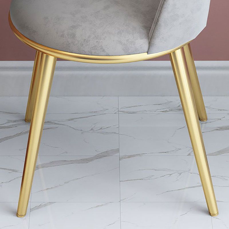 Glam Velvet Armless Dining Chairs Metal Dining Chair for Home Use