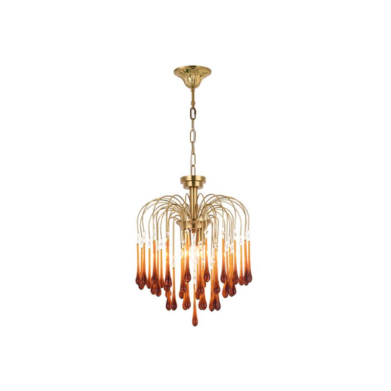 American Metal Chandelier Brown Brawn Tecrid Hasped Hanging Light for Bedroom