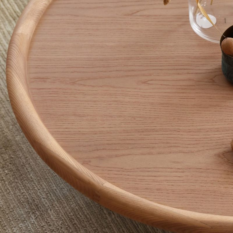 Solid Wood Tray Top Coffee Cocktail Table with 3 Legs in Brown