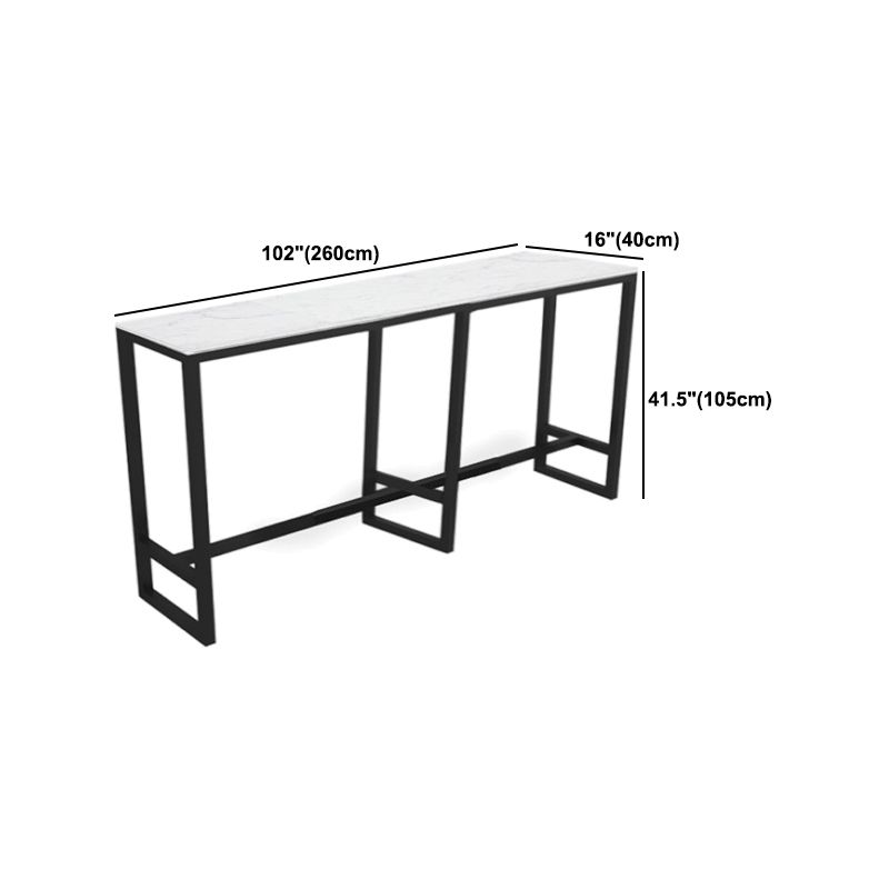 Modern 1/2/7 Pieces Bar Table Set Rectangle Stone Counter Table with Stools for Balcony