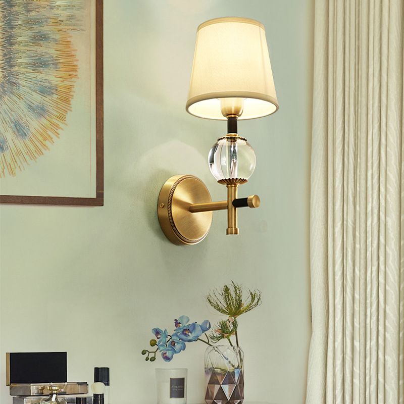 Modern Simple Copper Vanity Light Cylinder Shape Vanity Lamp for Living Room
