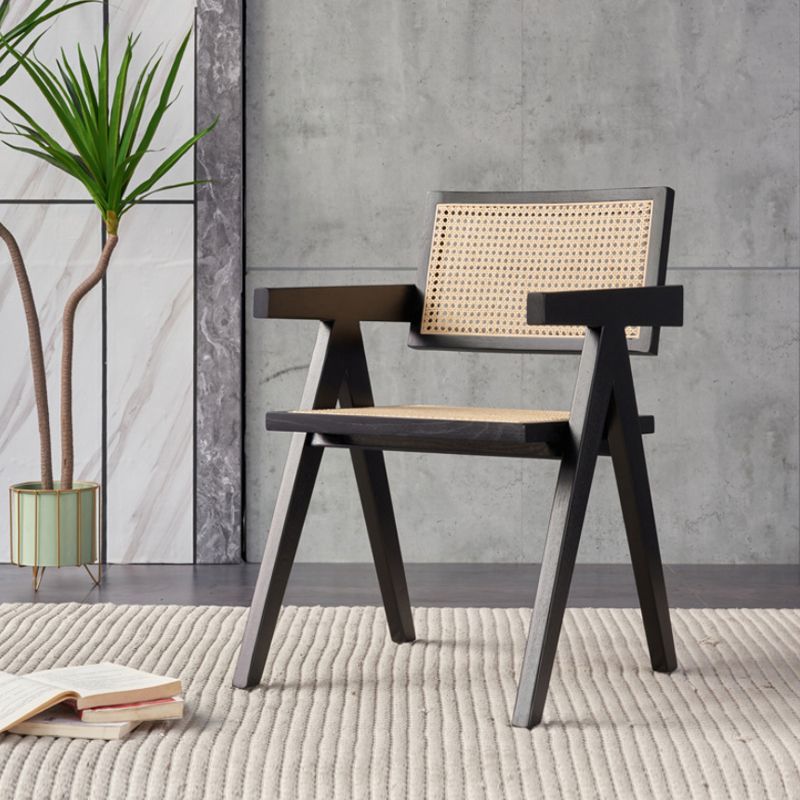 Silla de comedor de madera tradicional, sillas de comedor de ratán para uso en restaurantes