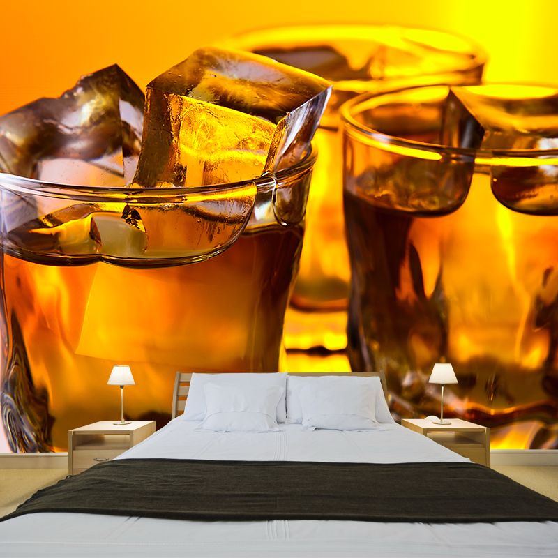 Wine Pattern Wall Mural Contemporary Non-Woven Textured Wall Covering in Soft Color