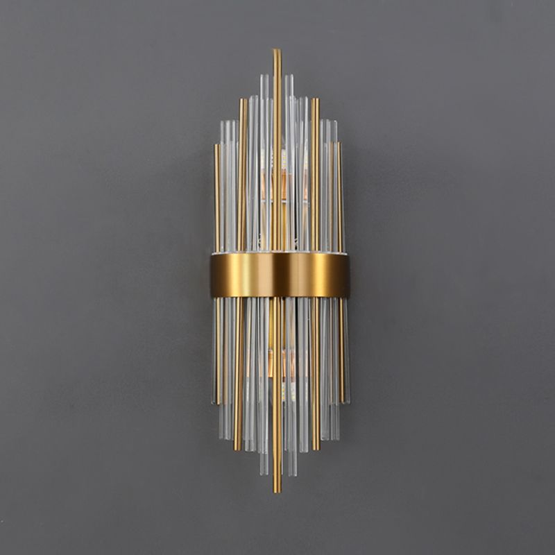 2 lichten Wand SCONCE Moderne stijl Unieke vorm Crystal Wall Mount Light Fecture in messing