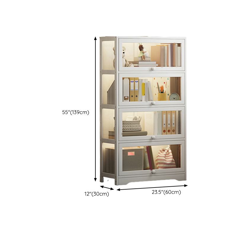 White Bamboo Standard Kids Bookcase Scandinavian Freestanding Bookcase