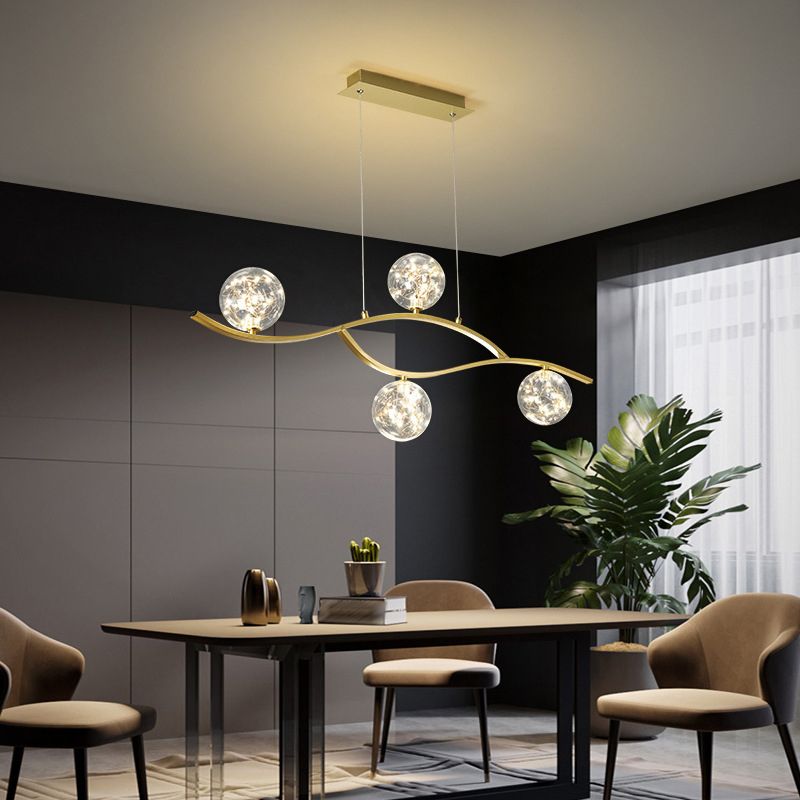 Simple Hanging Island Light Glass LED Hanging Lighting Fixture for Sitting Room