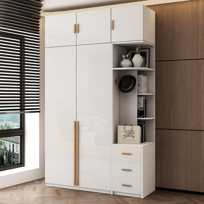 White Colour Wooden Wardrobe Soft Close Door Wardrobe Closet for Bedroom