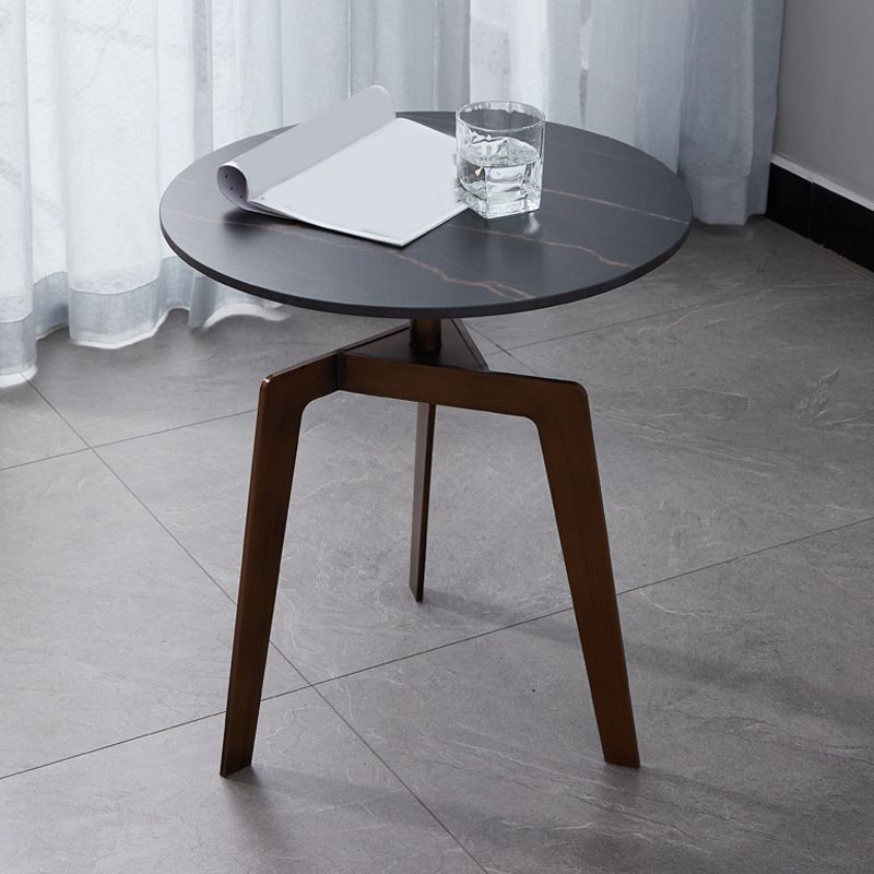 Modern Marble Top End Table 3 Mental Legs Sofa Side End Table for Living Room