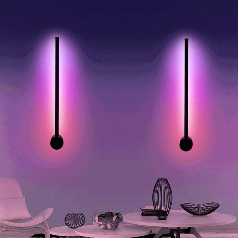 Accesorio de iluminación de pared de metal recto RGB RGB Black Wall Montion Lighture