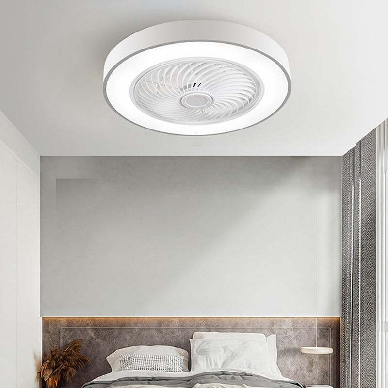 Geometric Ceiling Fan Light Modern Metal 1-Light LED Ceiling Fan for Living Room