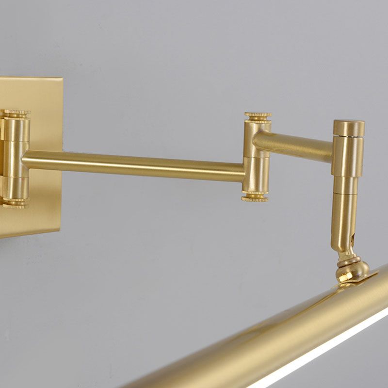 Lampada a parete a LED lineare oro nella moderna luce murale regolabile in rame in stile creativo con ombra acrilica
