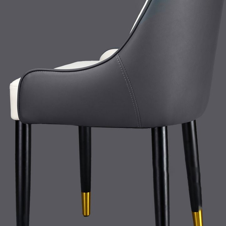 Chaises de salle à manger de style glamour nordique, chaise d'appoint avec accoudoirs en métal pour cuisine (Ensemble de 2)