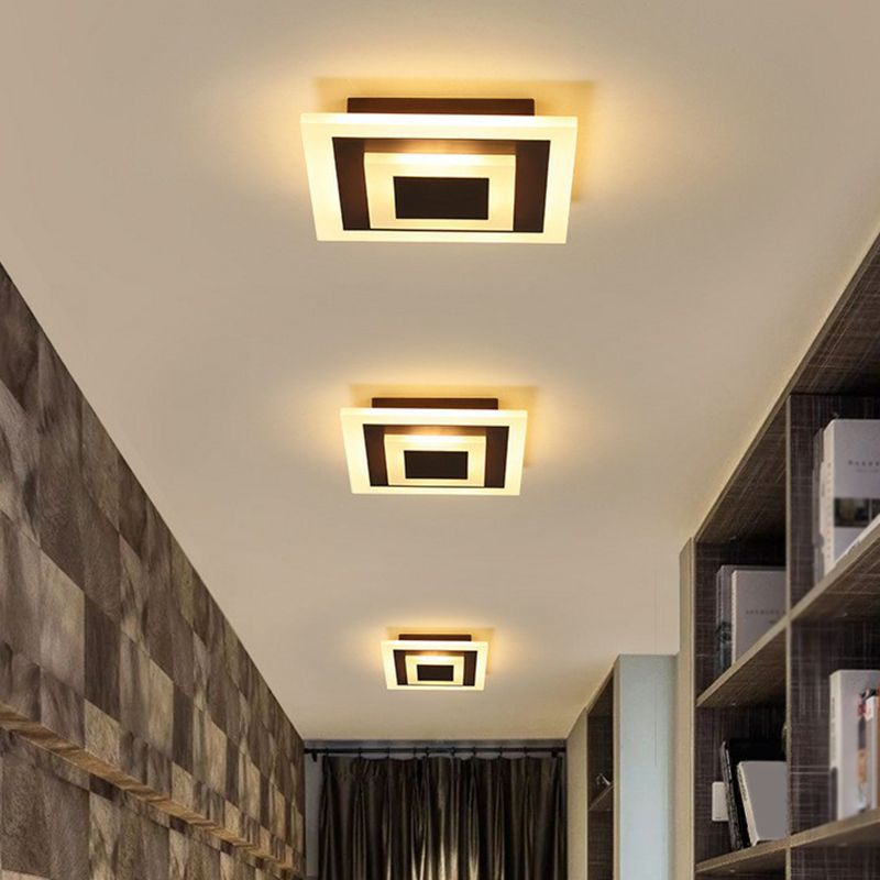 Lámpara de techo empotrada LED de estilo moderno acrílico con luz empotrada de pasillo geométrico
