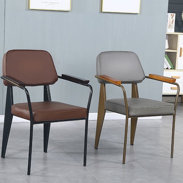 Metal Industrial Arm Chair Open Back Dining Kitchen Room Chair