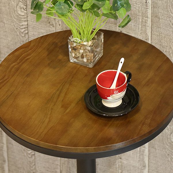 Wood Top Cocktail Bar Table Industrial Style Metal Base Bar Height Table for Coffee Shop
