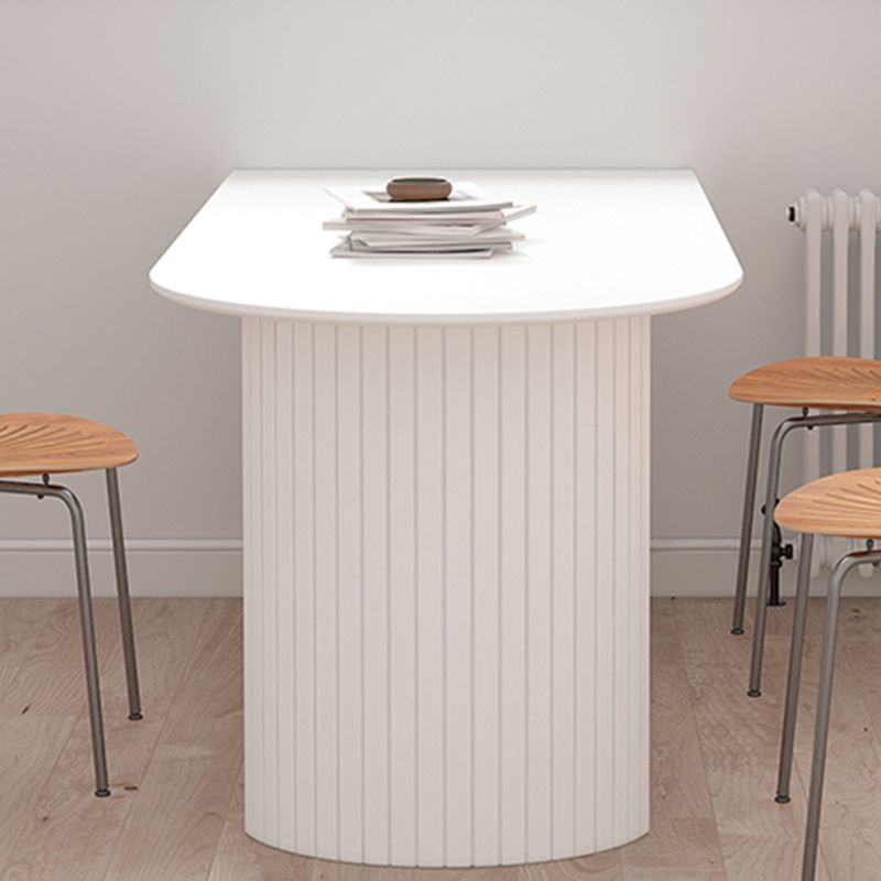 Contemporary Dining Table Pine Solid Wood Table with Double Pedestal for Home Kitchen Dinner