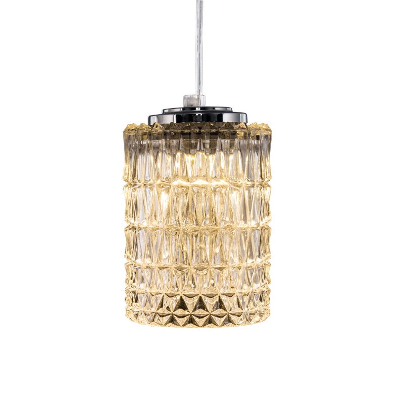 PRISMS Crystal PRISMS Cilindro Light Modernist 1 Head Restaurant Affermare la lampada in Chrome