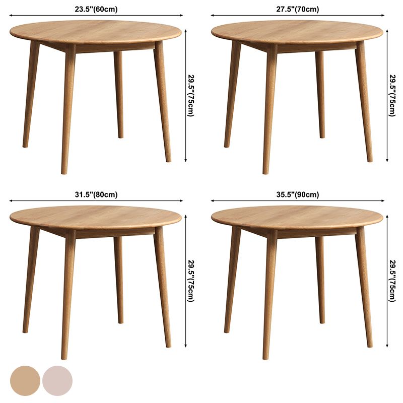 Modern Style Solid Wood Dining Table Round Table with 4 Legs for Coffee Shop