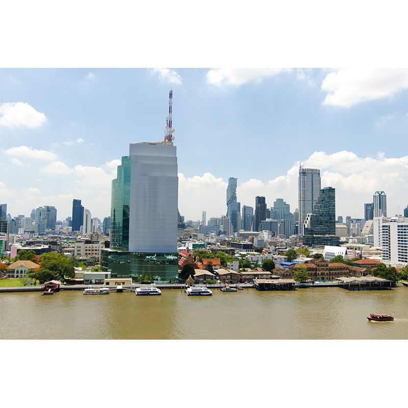 Thailand Cityscape Minimalist Wall Covering for Living Room, Size Optional