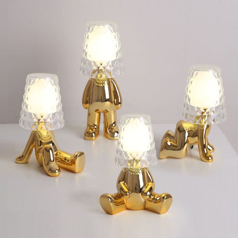 Macaron Table Lamp Kids Style Desk Lamp with Glass Shade for Kid's Room