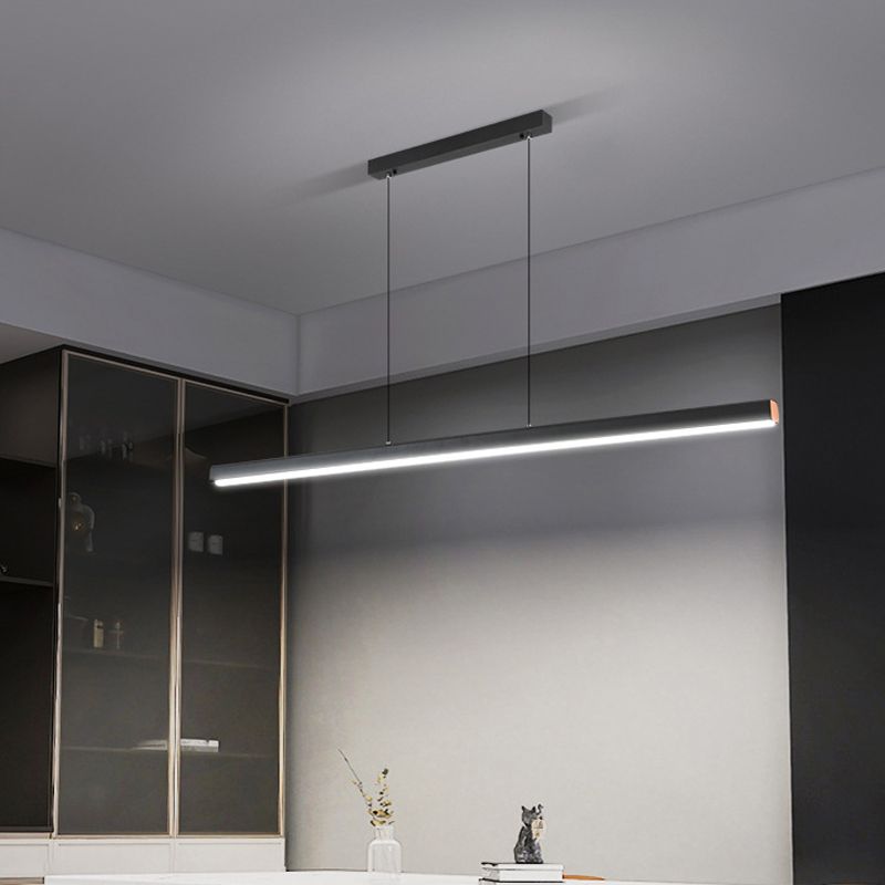 Linear Pendant Chandelier Contemporary Metal 1 Light Island Pendant