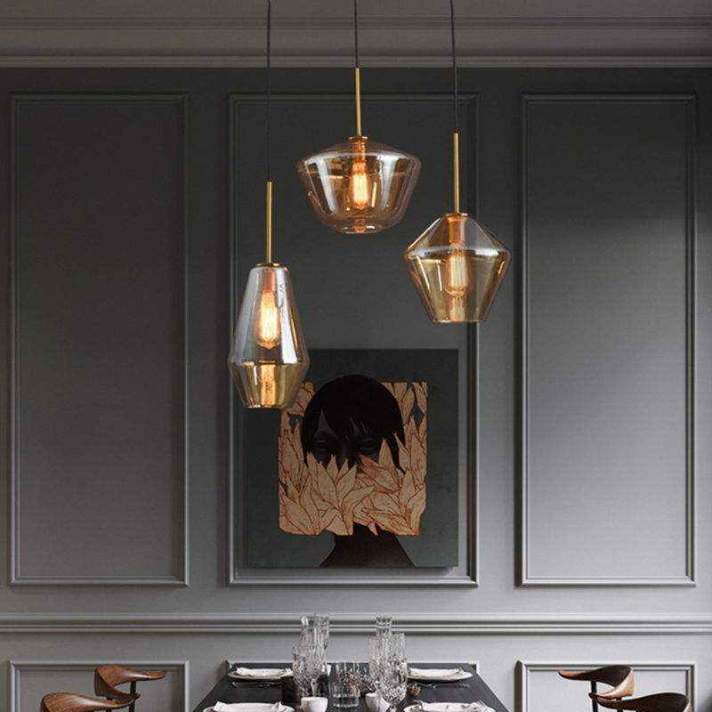 1 pendentif suspendu léger de style industriel en verre