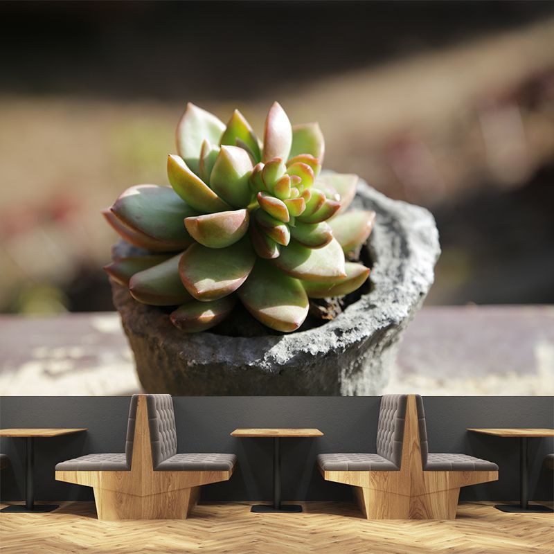 Vivid Plants Contemporary Wall Mural Moisture Resistant Decoration for Bedroom