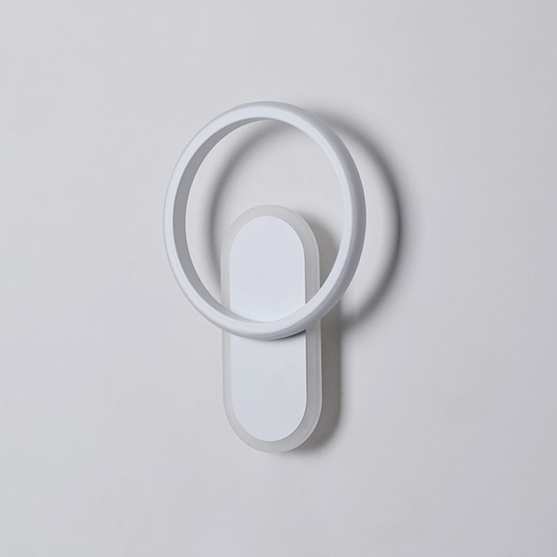 Single White Modernism Wall Mounted Sconce LED Statement Wall Light for Bedroom
