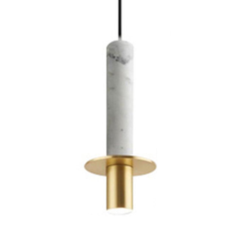 Contemporary Cylinder Pendant Ceiling Light Stone Kitchen Suspension Pendant Light
