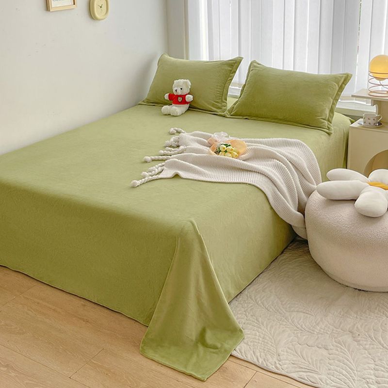 Solid Color Bed Sheet Set 100 Cotton Flannel Ultra Soft Bed Sheet Set