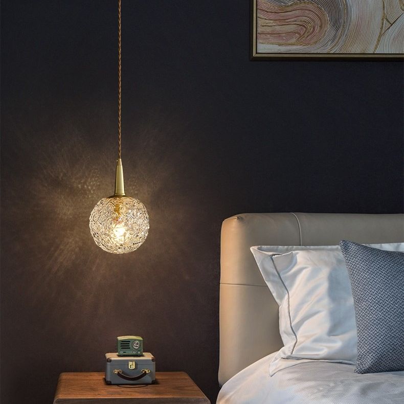 Crystal Spherical Pendant Ceiling Light Modern Style Gold Ceiling Suspension Lamp