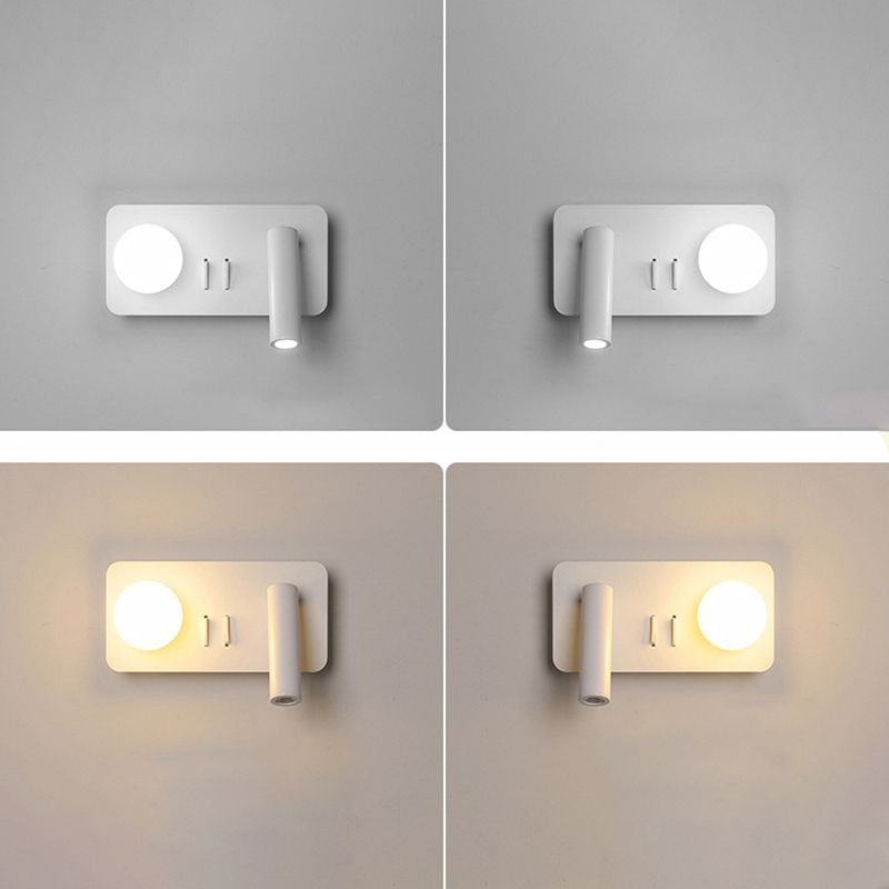 Lampada a parete in metallo moderno a parete in metallo bianco a 2 luci luci rettangolari di scarico rettangolare