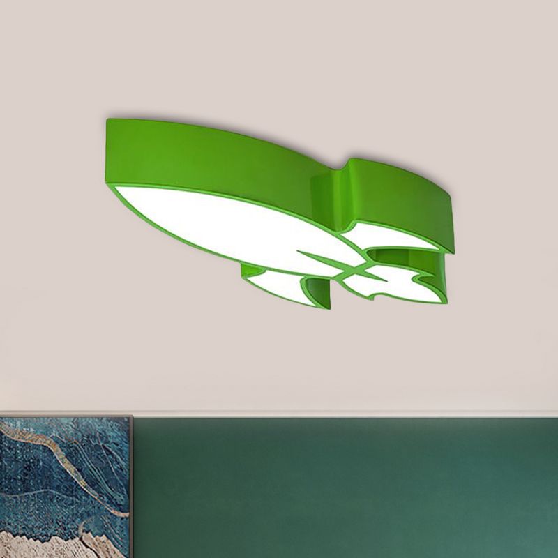 Éclairage encastré de fusée rouge/jaune/bleu Style enfants LED acrylique près du plafonnier