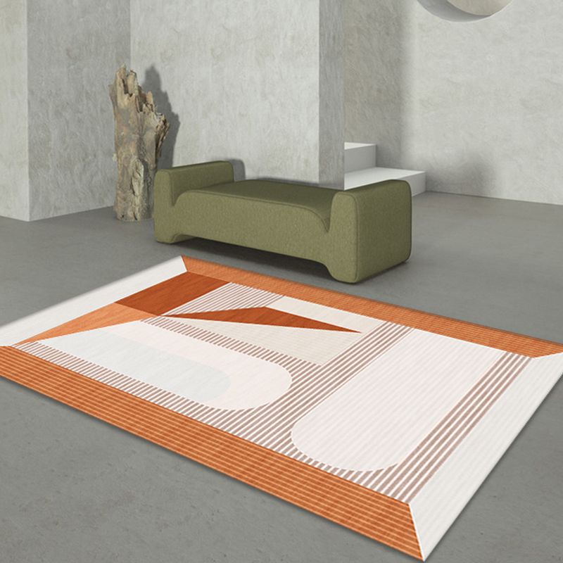 Stylish Modernism Rug Striped Pattern Rug Pet Friendly Anti-Slip Washable Area Rug for Decoration