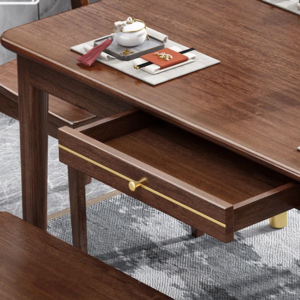 Traditional Luxury Dining Table Solid Wood Rectangle Dining Table for Home Use