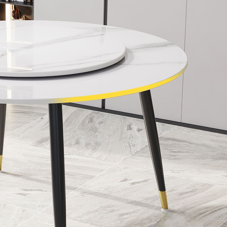 1/4/7 PCS Metal Modern Dining Room Ensemble avec table ronde et jambes en acier