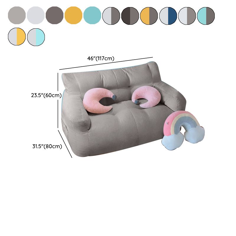 Modern Fabric Loveseat Sofa Rolled Arm Settee for Living Room