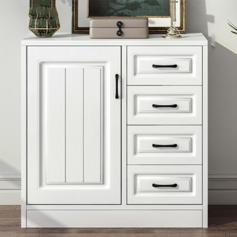 White Standard Cabinet Solid Wood Storage Cabinet with Drawer