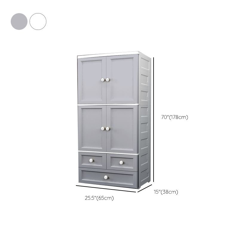 Matte Finish Plastic Bedroom Cabinet Contemporary Hinged Door Storage Cabinet