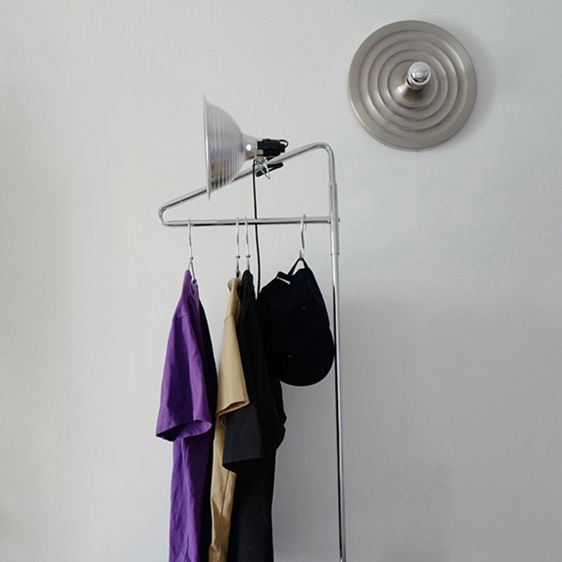 Metal Round Wall Sconce Single Light Contemporary Wall Light in Chrome / White / Orange